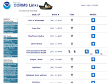 Tablet Screenshot of corms.nos.noaa.gov