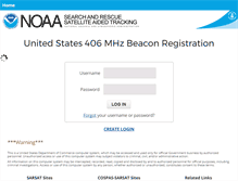 Tablet Screenshot of beaconregistration.noaa.gov